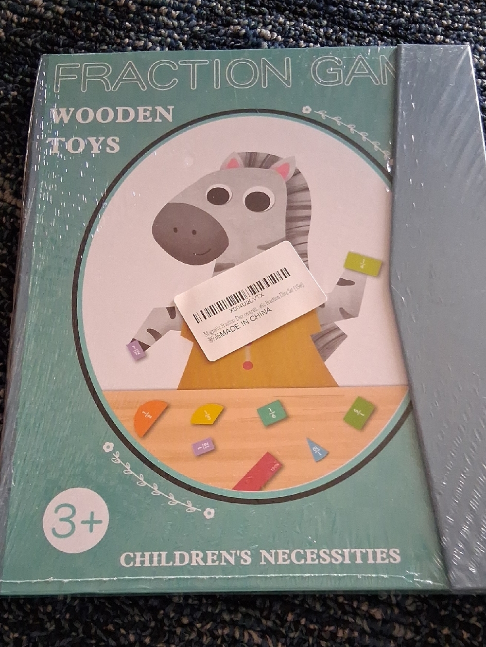 Wooden Fraction Game  toy for Kids - Blue
